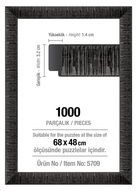 Art Puzzle 1000'lik Siyah 68 x 48 cm Puzzle Çerçevesi (30 mm)