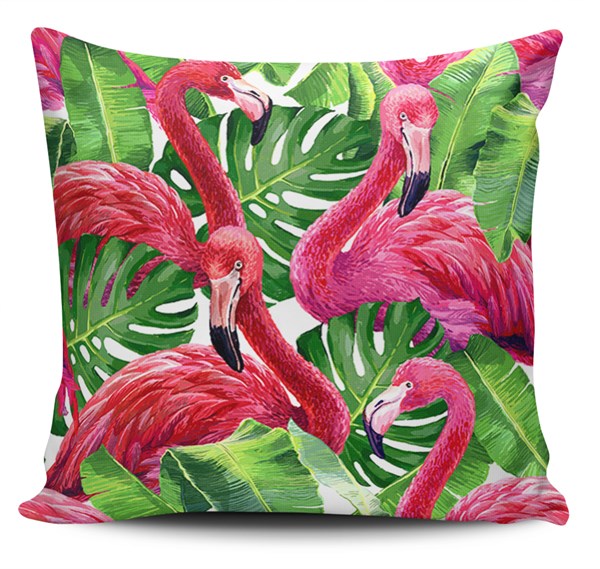 Kırlent Dünyaı Sevimli Flamingo Dijital Baskılı Kırlent Kılıfı-1
