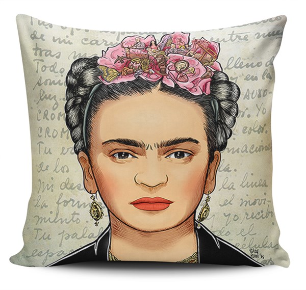 Kırlent Dunyası Frida Kahlo Dekoratif Yastık Kırlent Kılıfı