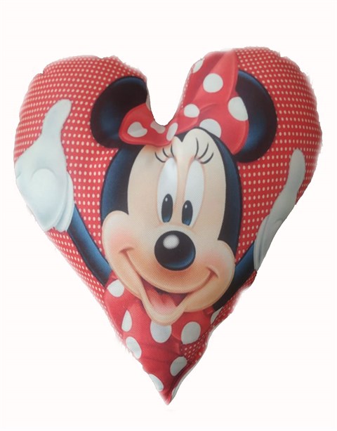 Kırlent Dünyası Mickey Mouse Figürlü Kalpli Yastık