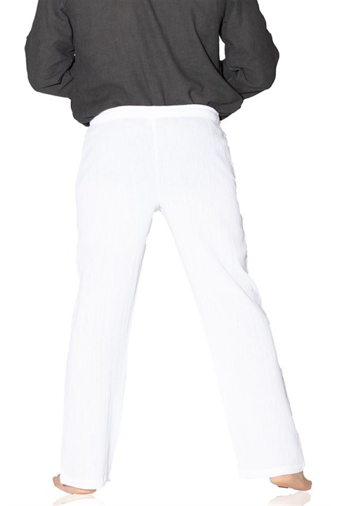 Şile Bezi Unisex Cepli Pantolon Beyaz