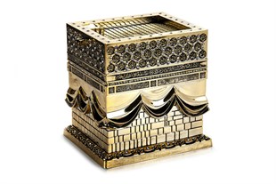 Büyük Kabe Minyatür Maketi Dini Hediyelik Biblo Altın Rengi