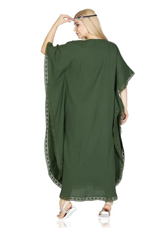 Gülseren Şile Bezi Elbise Yeşil
