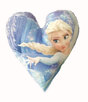 Kırlent Dünyası Elsa Frozen Figürlü Kalpli Yastık-2