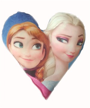 Kırlent Dünyası Elsa Frozen Figürlü Kalpli Yastık-1