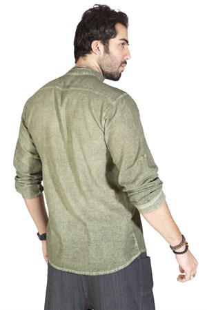 Uzun Kol Şile Bezi Bodrum Erkek T-Shirt Haki 9008